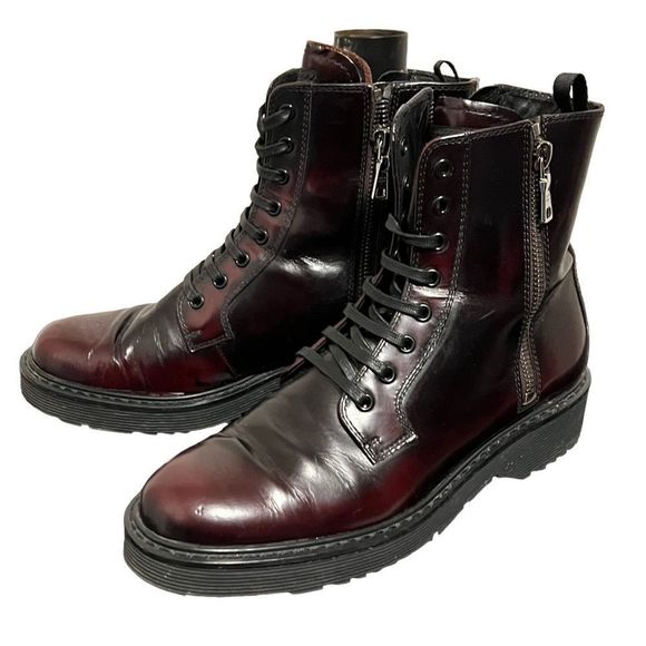 🎉HP🎊Prada Combat Boot Spazzolato 37 1/2 - Picture 1 of 16